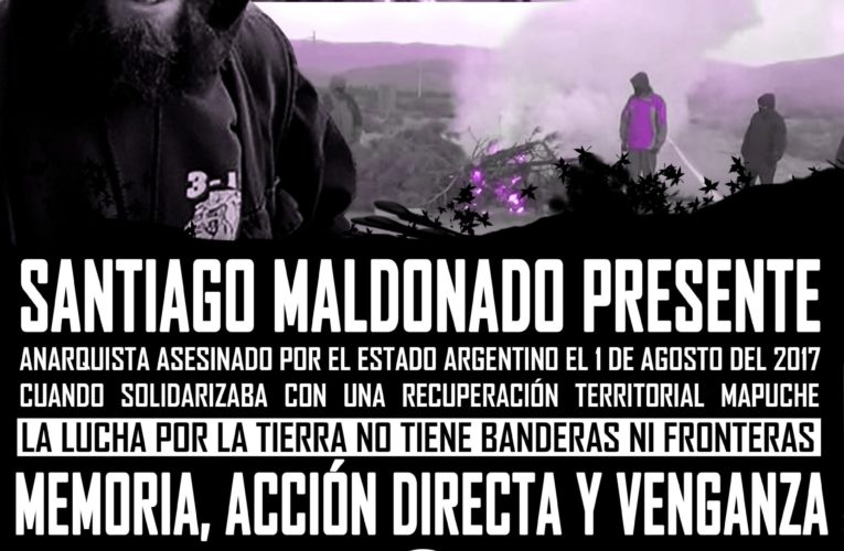 Afiche a 3 años de la caída en combate de Santiago Maldonado