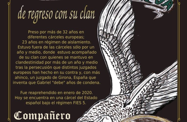 Cartel en solidaridad con Gabriel Pombo Da Silva.