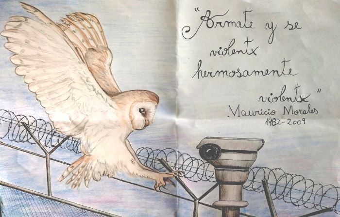Dibujo de Mónica Caballero en recuerdo de Mauricio Morales